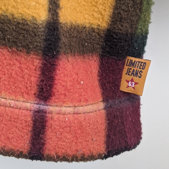 Vintage 90s Limited Multicolor Plaid Longsleeve Half-Zip Fleece Pullover - Picture 11 of 16